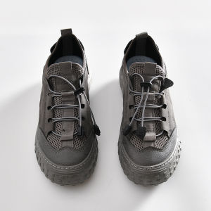 Outdoor Climbing Series Mens Comfortable Sports Shoes Mesh Hollow One-Step Casual Shoes Breathable Flat Heel round Toe Rubber Sole