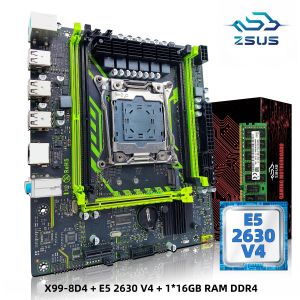 Bộ Bo Mạch Chủ ZSUS X99-8D4 Với CPU LGA2011-3 Xeon E5 2630 V4 16GB DDR4 2133 MHz RAM NVME M.2 SATA Hỗ Trợ Cho Máy Tính Để Bàn Và Máy Chủ