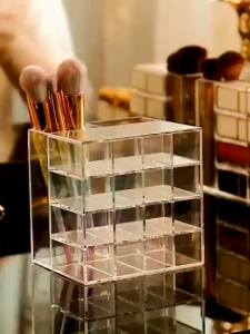 18 Slot Acrylic Makeup and Lipstick Organizer Storage Box and Brush Holder
