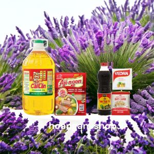 Combo 1c Dầu ăn Cái Lân 5l 1gói Hạt Nêm Aji Ngon Heo 900gr - Tặng 1c Nước Tương 500ml 1gói Bột Ngọt 100gr 1gói Bột Canh 190 gr