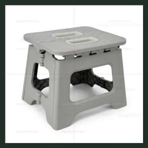 Portable Compact Foldable Stool Lightweight & Strong with Handle & Non-Slip for Kitchen Bath Camping Fishing Hiking BBQ