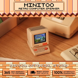 Divoom MiniToo Portable Bluetooth Speaker | RGB Pixel Display | Retro Mini Speaker | Bass Boost | Gift for Desk Setup