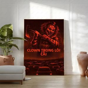 Bandai | Chú Hề Đáng Sợ Trong Một Cánh Đồng Ngô Poster In - Phim Kinh Dị Trang Trí Nghệ Thuật Treo Tường Phong Cách Hiện Đại Tranh Canvas Cho Phòng Ngủ Phòng Khách
