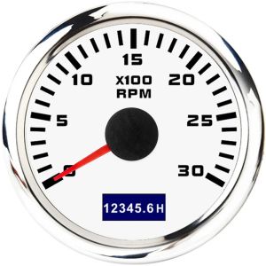 Đồng Hồ Đo Tốc Độ 52mm Với Đèn Nền 7 Màu Đồng Hồ Đo Vòng Tua Máy 3K-8K RPM Cho Xe Ô Tô Chạy Xăng Dầu Thuyền Du Thuyền Đồng Hồ Đo Giờ Bằng Thép Không Gỉ 12V