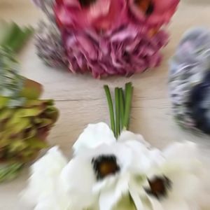 2Pcs Poppy Peony Sea Anemone Flower Silver Lily Artificial Flowers Home Decor Room Wedding Bridal Bouquet Christmas Decorations