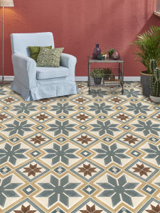 1 set of 10PCS Scandinavian retro-style floor stickers self-adhesive wear-resistant waterproof non-slip peel-and-stick wallpaper