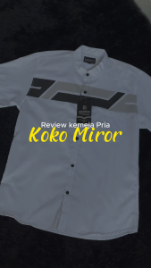 AZ ZIKRA Kemeja Koko Dewasa Lengan Pendek Motif Miror Kerah Shanghai AZ018