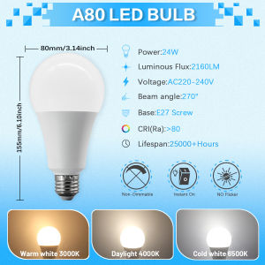 8PCS  AC220V 230V E27 LED Bulb  3W 8W 9W 10W 12W 15W 18W 24W 3/4/6000K Hight Brightness No Flicker Living Room Home Lights
