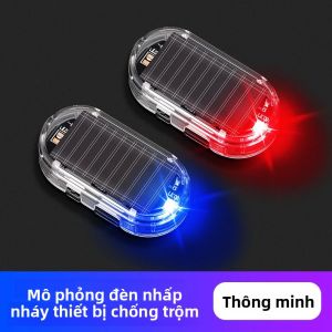 Đèn LED Năng Lượng Mặt Trời Cho Ô Tô Không Dây Cảnh Báo Chống Trộm Đèn Nhấp Nháy Đèn Cảnh Báo Giả Báo Động Đèn Trang Trí Cho An Ninh Xe Cộ