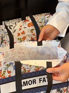 BLOOMING COLORFUL FLOWERS Premium Design Printed Non Woven Bags for Packaging Gifts Parties Shopping