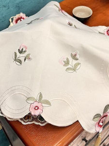 Tranh Trang Trí Phòng Khách Hình Tròn Vuông Chữ Nhật Chống Bụi Khăn Che Tách Trà Vải Nghệ Thuật Khăn Che Tách Trà