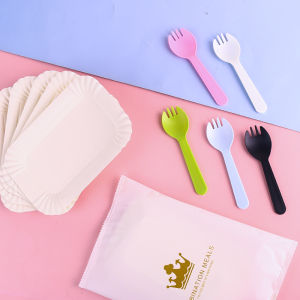 Bộ Đồ Ăn Sinh Nhật Một Lần Dùng Papercake Baking Pan Fork Combination Dinnerware Birthday Celebration Supplies