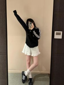 Váy Ngắn Chữ a Ren Màu Trắng Cạp Cao Cho Nữ Mùa Thu 2025 Phong Cách Mới Váy Ngắn Gợi Cảm Ngọt Ngào Mát Mẻ Phong Cách Ballet Váy Ngắn