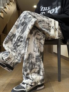 Jiaxun | American Tie Dye Corduroy Pants For Men Spring & Autumn