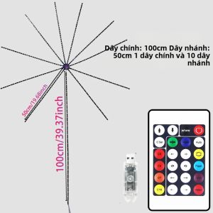 Dải Đèn LED Pháo Hoa RGBIC Điều Khiển Bằng Ứng Dụng Bluetooth Đèn Neon Thông Minh 5V USB Thay Đổi Màu Sắc Theo Nhạc Trang Trí Phòng Ngủ