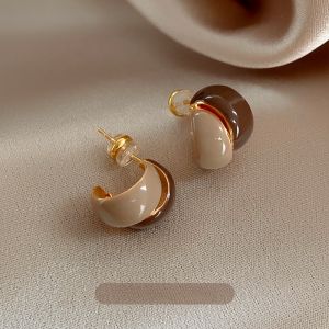 French Vintage Glaze Drop Earrings Womens Versatile Design Unique High-End Feelings Color Collision Simple Matchmaking