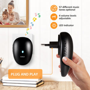 KERUI Doorbell Receiver with Button Smart Wireless Door Bell Welcome Chime with 57 Melodies for Home Security M521