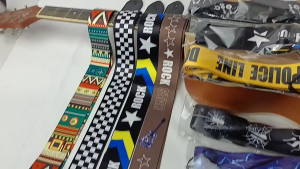 Black Guitar Strap Vintage with Pick Pocket Cotton Adjustable 2 Inch Width Bass Acoustic Strap