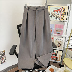 กางเกงขายาวทรงหลวมสไตล์อเมริกันย้อนยุคสำหรับผู้ชาย ทรงตรง 2 จุด ทรงหลวม กางเกงขายาวทรงขากว้าง ทรงสูท เสื้อผ้าทำงาน