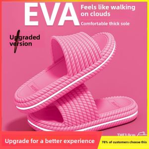 MONLEYTA | Thick Bottom Slippers Summer Indoor Home Use Bathroom Anti-Slip Couple No Smell Feet Womens Slip-On Shoes Simple Style EVA Material