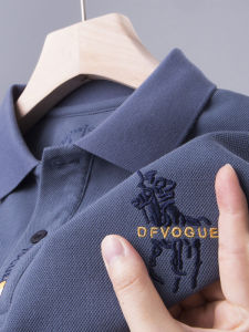 Men Throw Polo Shirt Long Sleeves T-Shirt Middle-Aged War Horse Dad Spring and Autumn Clothes P0lo Pure Cotton Plol Tops Paul