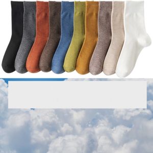 Tất nữ trơn cổ cao dày SAHA963 nhiều màu đẹp phong cách vintage Hàn Quốc màu đen trắng be nâu xanh đỏ nâu xếp li
