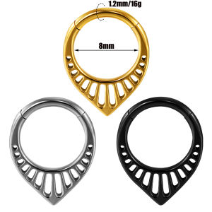 1PC 16g Thép Không Gỉ Có Bản Lề Clicker Septum Mũi Ring Tragus Helix Lobe Daith Hoop Earring - Trang Sức Cơ Thể Hợp Thời Trang