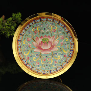 HENANSHENGZHONG | Buddha Offering Plate Lotus Design Enamel Cloisonne