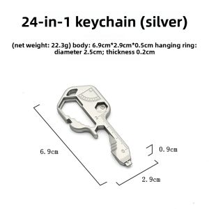 24 in 1 Multifunction Key Tool Combination Stainless Steel Pendant Mini Portable Keychain Outdoor Tools Bicycle Screw Wrench *&
