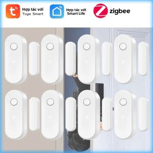 Tuya Zigbee Cảm Biến Cửa Thông Minh Cảm Biến Cửa Sổ Chống Trộm Máy Dò Cảnh Báo Thời Gian Thực Tương Thích Với Ứng Dụng Gateway Để Đảm Bảo An Ninh Gia Đình
