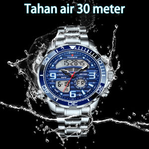 LIGE Jam Tangan Pria Foxbox Asli Baru LED Dual Display Multifungsi Anti Air Tanggal Jam Tangan