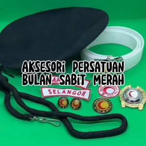 Persatuan Bulan Sabit Merah Malaysia PBSM (TALI PINGGANG DAN TOPI KEGUNAAN SEKOLAH WARNA PUTIH)
