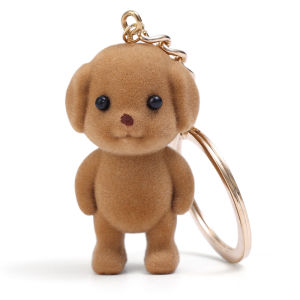 พุดเดิ้ลครอบครัวซิลวาเนียนพวงกุญแจกระเป๋าสุภาพสตรีจี้ตุ๊กตาฟล็อคน่ารัก