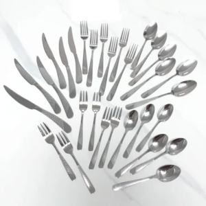 6pc/30pc Stainless Steel Silver High-End Star Diamond Tableware Set Knife Fork and Spoon Dessert Fork and Spoon