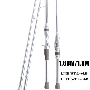 【TRAINFIS】1.68M/1.8M UL+ Action Flexible Fishing Rod 2-6LB/2-8G Full Soid Carbon Power Spinning Rod/Baitcasting Rod Ultralight Fishing Rod