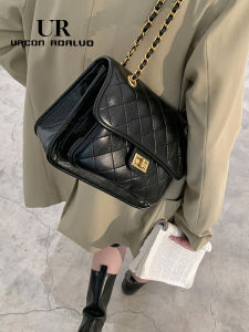 UR Womens Chain Link Bag 2025 New Style Commuter Diamond Patterned Shoulder Bag Fashionable Casual Soft PU Leather Handbag
