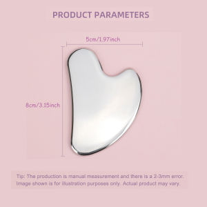 1pc Gua Sha Facial Tool Stainless Steel GuaSha Massage Tool Natural Universal Facial Silver Metal Gua Sha Board Beauty Skin Care