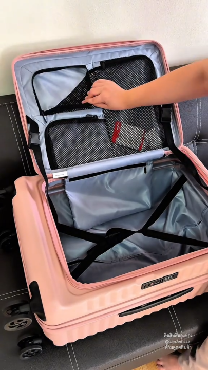 💚 ️กระเป๋าเดินทางสีฟ้า💔 ️ กระเป๋าเดินทางช่องเปิดด้านหน้า 20 นิ้ว 25 ...