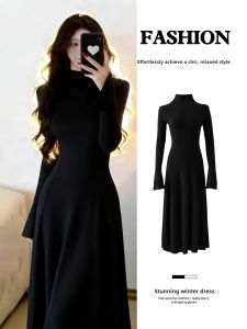 SUHUIQIAN | Tight High-neck Knit Dress for Winter Inner Wear