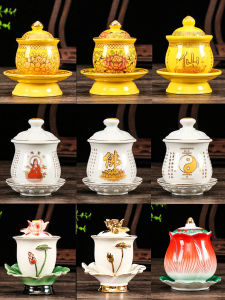 Cốc Đựng Nước Bằng Gốm Sứ Hình Hoa Sen Dùng Để Tế Lễ Phật Cốc Đựng Nước Phong Cách Trung Hoa Để Trang Trí Nhà