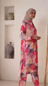 .. Setelan Tunik Rayon Motif New Model Kekinian Long Set Tunik Wanita Muslim Terbaru Mewah Murah Busui Frendly Lengan Panjang Terlaris Viral Best seller | Liona