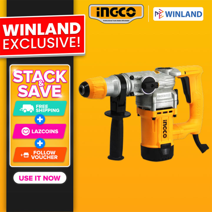 Ingco By Winland Rotary Hammer Drill Chipping Gun 1050w Sds Plus