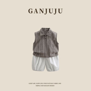 BOGUXIONG | Summer Sleeveless Stripes Boys Clothes Set