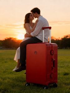 MANLVSHI | Wedding Bridal Trunk Red Luggage Case