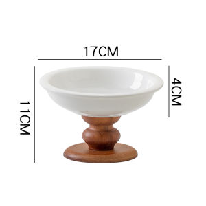 Elegant French Style High Foot Ceramic Cake Cup Ice Cream Bowl Dessert Pudding Sundae Bowl Irregular Shape White Porcelain