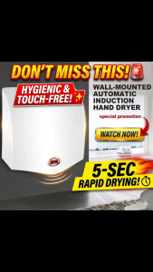 [SG Stock] 1200W Automatic Hand Dryer | Smart Infrared Sensor | HD Temperature Display | 12s Rapid Dry for Home Hotel & Office | 220V High Power