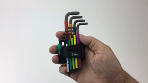 Wera 967/9 TX BO Multicolour 1 L-Key Set (9pc) - Security Tamper-Proof Torx Key with Bore Hole - Professional Bicycle & MTB Repair Tool (05073599001)
