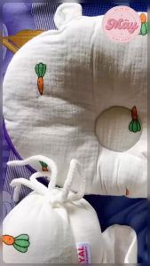 Bộ gối chặn xô Muslin chống méo đầu chống giật mình cho trẻ sơ sinh