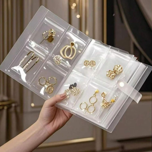 Jewelry Storage Book with 20 Bonus Anti-Oxidation Bags 160 Slots Transparent Jewelry Organizer Album for Earrings Rings Necklace
