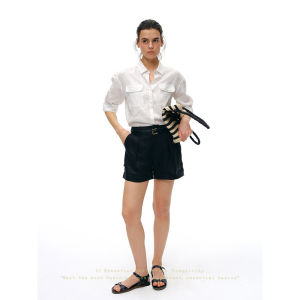 SHEITAOZI | Loose Fitting Slimming Collared Linen Shirt